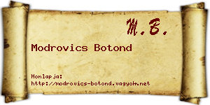 Modrovics Botond névjegykártya